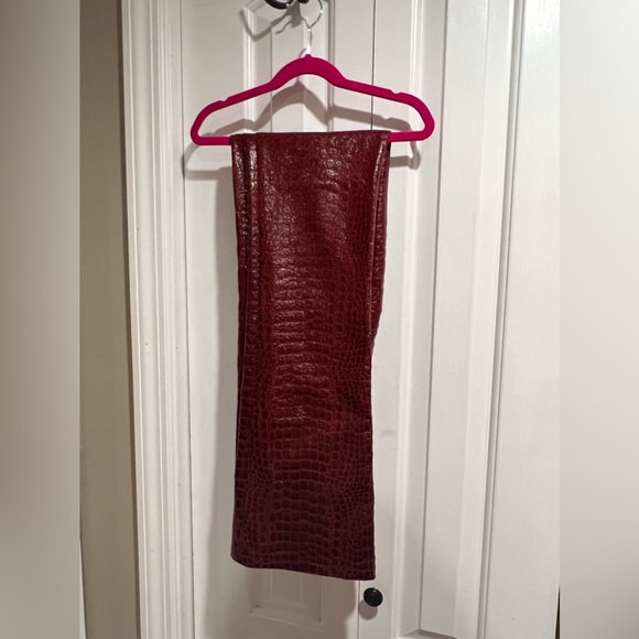 Red Snake-Skin Flared Pants - Picture 4 of 4